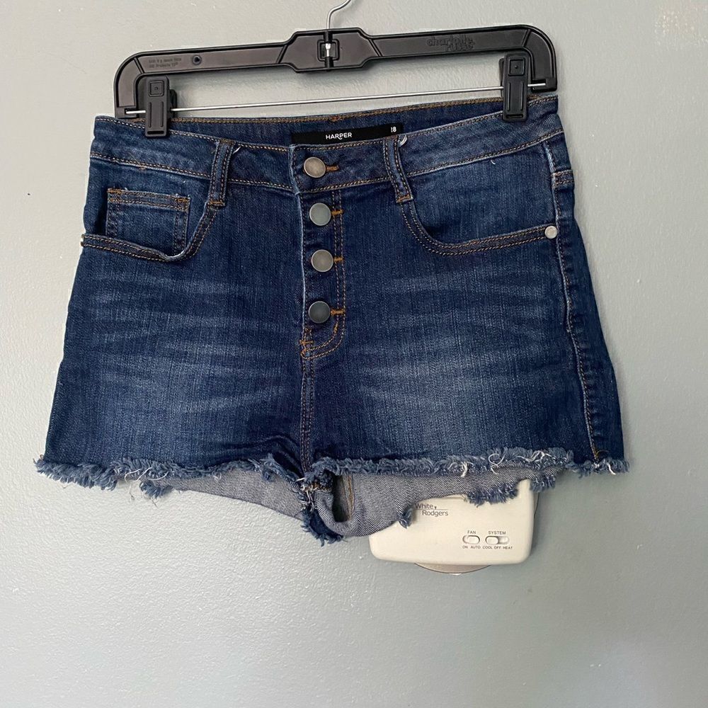Harper button fly Cut Off Jean Shorts 28
